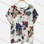 Wholesale Women's Vintage Floral Print Tie Hem Round Neck Blouse preview