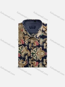 Wholesale Men's Casual Short Sleeve Allover Print Button Down Shirt SUKS002#, LIUHUA CLOTHING WHOLESALE