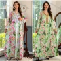 Wholesale Women's Elegant Muslim Islamic Splicing Embroidered Floral Maxi Dress With Scarf AB270# preview