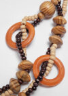 Wholesale Vintage Star & Moon Wood Beads Necklace - Liuhuamall