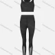 Wholesale Women's Athletic Seam Splicing Racerback Tank Top & High Waist Ankle Length Side Pockets Leggings 2 Piece Set JSN094# Charcoal Gray Clothing Wholesale Market Liuhua