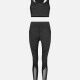 Women's Athletic Seam Splicing Racerback Tank Top & High Waist Ankle Length Side Pockets Leggings 2 Piece Set JSN094# Charcoal Gray Clothing Wholesale Market -LIUHUA