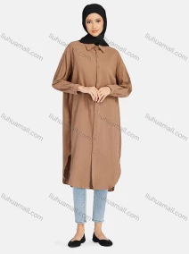 Wholesale Women's Casual Collared Long Sleeve Button Down Shirt Dress 1350#, LIUHUA CLOTHING WHOLESALE