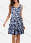Wholesale Women's Casual Scoop Neck Sleeveless Side Pocket Floral Print Short Tank Dress - Liuhuamall