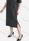 Wholesale Women's Casual Plain Crew Neck Split Side Dress Without Hijab - Liuhuamall