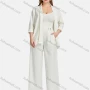 Wholesale Women's Casual Lapel Plain Patch Pockets Tie Front Cardigan 2-piece Set preview