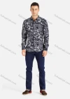 Wholesale Men's Casual Slim Fit Long Sleeve Allover Print Button Down Shirt - Liuhuamall