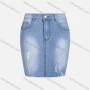 Wholesale Women's Casual Frayed Raw Distressed Short Denim Skirts With Pockets preview