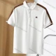 Wholesale Men's Casual Plain Embroidery Colorblock Short Sleeve Button Front Polo Shirt E95095# White Clothing Wholesale Market Liuhua