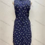 Wholesale Women's Sleeveless Floral Print Buttons Fake Pockets Lace Up Shirt Dress preview