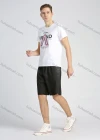 Wholesale Men's Casual Elastic Waist Geometric Print Bermuda Shorts With Zip Pocket - Liuhuamall