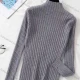 Wholesale Women's Casual High Neck Long Sleeve Ribbed Slim Fit Knit Sweater 8804# Gray Clothing Wholesale Market Liuhua