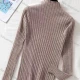 Wholesale Women's Casual High Neck Long Sleeve Ribbed Slim Fit Knit Sweater 8804# Pale Chestnut Clothing Wholesale Market Liuhua