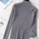 Wholesale Women's Casual High Neck Long Sleeve Ribbed Slim Fit Knit Sweater 9806# Gray Clothing Wholesale Market Liuhua