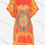 Wholesale Women's African Butterfly Sleeve Boat Neck Baroque & Floral Print Plus Size Midi Dress With Belt preview