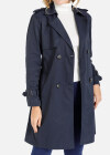 Wholesale Women's Plain Double Breasted Buckle Belted Casual Trench Coat 061# - Liuhuamall