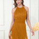 Women's Elegant Backless Halter Tassel Bodycon Short Dress T1730# Clothing Wholesale Market -LIUHUA