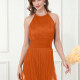 Women's Elegant Backless Halter Tassel Bodycon Short Dress T179# Clothing Wholesale Market -LIUHUA