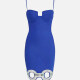 Women's Elegant Spaghetti Strap Sequin Hollow Out Short Cami Dress Blue Clothing Wholesale Market -LIUHUA