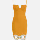 Women's Elegant Spaghetti Strap Sequin Hollow Out Short Cami Dress T3916# Clothing Wholesale Market -LIUHUA