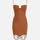 Women's Elegant Spaghetti Strap Sequin Hollow Out Short Cami Dress T6528# Clothing Wholesale Market -LIUHUA