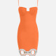 Women's Elegant Spaghetti Strap Sequin Hollow Out Short Cami Dress T8439# Clothing Wholesale Market -LIUHUA