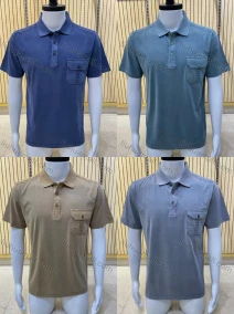 Wholesale Men's Casual Short Sleeve Button Front Plain Polo Shirts, LIUHUA CLOTHING WHOLESALE