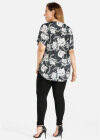 Wholesale Women's Elegant Guipure Lace Floral Print V Neck Short Sleeve T-Shirt - Liuhuamall