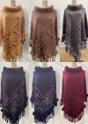 Wholesale Women's Causal Fashion Paisley Print Tassel Fuzzy Cape - Liuhuamall