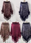 Wholesale Women's Causal Fashion Allover Print Tassel Fuzzy Cape - Liuhuamall