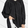 Wholesale Women's Casual Plain High Low Hem Long Sleeve Button Down Shirt 1332# preview