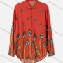 Wholesale Women's Plus Size Fashion Long Sleeve Button Down Peacock Feather Shirt preview