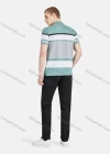 Wholesale Men's Casual Collared Short Sleeve Striped Button Front Polo Shirt - Liuhuamall