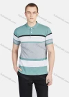 Wholesale Men's Casual Collared Short Sleeve Striped Button Front Polo Shirt - Liuhuamall