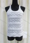 Wholesale Women's Casual Round Neck Sleeveless Mesh Plain Knit Vest - Liuhuamall
