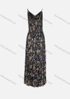 Wholesale Women's Sleeveless V-Neck Spaghetti Strap Floral Print Pleated Cami Dress - Liuhuamall