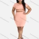 Wholesale Women's Sexy Clubwear Round Neck Short Sleeve Cutout Rings Bodycon Plain Dress 73# Clothing Wholesale Market Liuhua