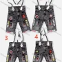 Wholesale Boy's Casual Letter Graphic Labeled Distressed Denim Shorts With Suspender 069# preview
