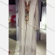 Wholesale Women's Muslim Islamic Geometric Notched Neck Abaya Dress AB215# White Guangzhou Clothing Wholesale Market & Suppliers -LIUHUAMALL