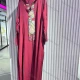 Wholesale Women's Muslim Islamic Geometric Notched Neck Abaya Dress AB215# Red Guangzhou Clothing Wholesale Market & Suppliers -LIUHUAMALL