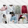 Wholesale Women's Casual Plain Tie Neck Long Sleeve Rhinestone Silk Blouse 285# preview