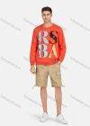 Wholesale Men's Casual Crew Neck Long Sleeve Letter Print Pullover Sweatshirts - Liuhuamall