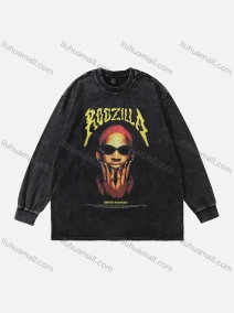 Wholesale Men's Fashion 100%Cotton Distressed Crew Neck Long Sleeve Graphic T-shirt SS06#, LIUHUA CLOTHING WHOLESALE