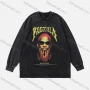 Wholesale Men's Fashion 100%Cotton Distressed Crew Neck Long Sleeve Graphic T-shirt SS06# preview