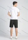 Wholesale Men's Casual Elastic Waist Geometric Print Bermuda Shorts With Zip Pocket - Liuhuamall
