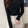 Wholesale Women's Casual Plain Bateau Neck Long Sleeve T-shirt M960# preview