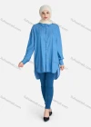 Wholesale Women's Casual High Low Hem Button Down Shirt Without Hijab - Liuhuamall