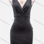 Wholesale Women's Lace Appliques Wrap V Neck Zip Back Bodycon Short Tank Dress preview