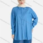 Wholesale Women's Casual High Low Hem Button Down Shirt Without Hijab preview