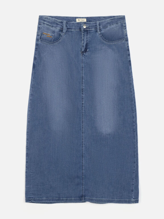 Women's Casual Button Pockets Wash Denim Skirt, Clothing Wholesale Market -LIUHUA, Skirts